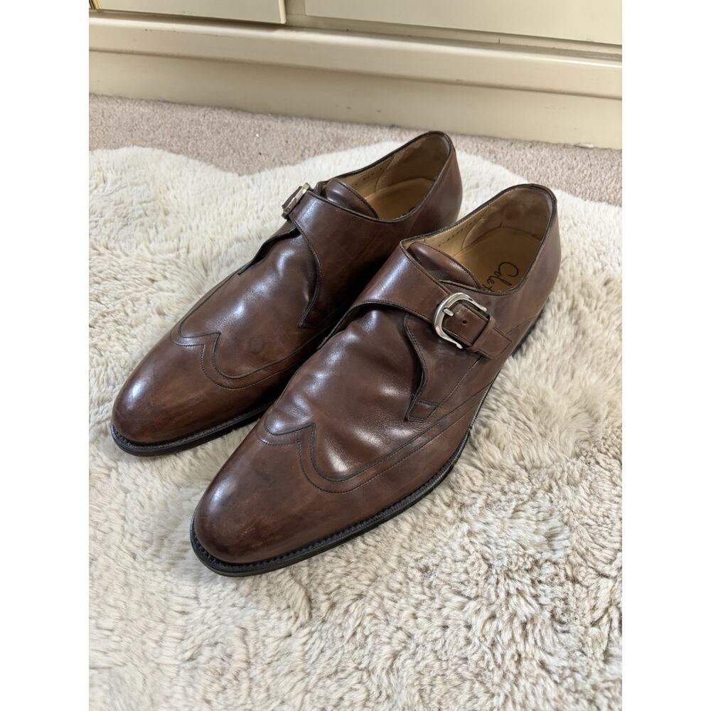 Cole Hahn Single Monk Strap Wingtip Stitching Brown Size 13 M